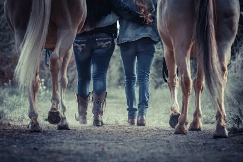 Cowgirls mit Mustangs
